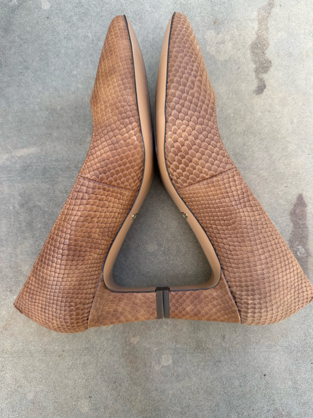 Vionic Madison Mia Snakeskin Embossed Leather Pump Heels Camel/Tan Size 7 NEW - Picture 6 of 10
